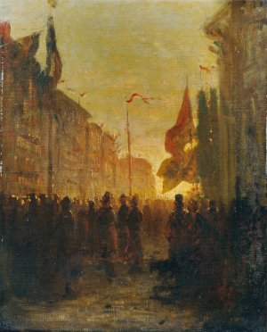 Festbeflaggung by Alois Schonn Oil Painting