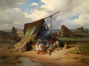 Lagernde Zigeuner by Alois Schonn Oil Painting