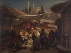 Turkischer Bazar by Alois Schonn Oil Painting