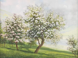 Bluhende Obstbaume Oil painting by Alois Tott