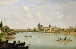 Ansicht von Prag mit der Moldaubrucke by Alois Von Saar Oil Painting