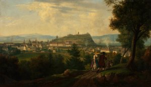Graz mit Schlossberg by Alois Von Saar Oil Painting