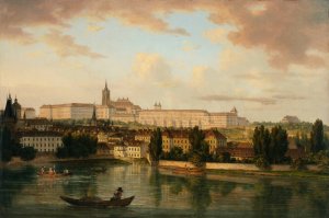 Prager Burg - Hradschin by Alois Von Saar Oil Painting
