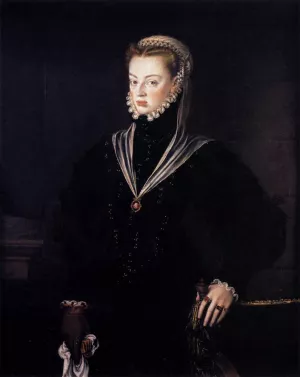 Doa Juana, Princess of Portugal Oil painting by Alonso Sanchez Coello