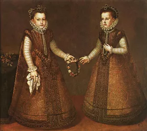 Infantas Isabel Clara Eugenia and Catalina Micaela by Alonso Sanchez Coello Oil Painting