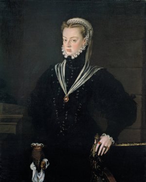 Portrait of Juana of Austria, Princess of Portugal by Alonso Sanchez Coello Oil Painting