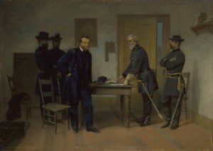 Lee Surrendering to Grant at Appomattox by Alonzo Chappel Oil Painting