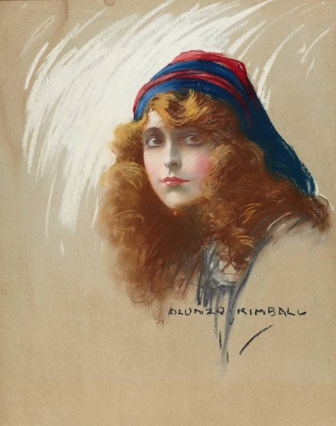Woman with Flowing Hair by Alonzo Myron Kimball - Hand-Painted Oil Painting Reproduction