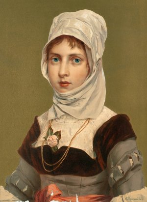 Citizen- Female Head by Alphons Bodenmüller Oil Painting