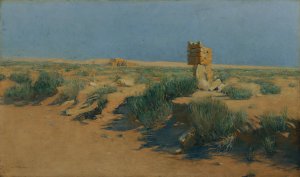 Das Wustenschloss Qusair 'Amra by Alphons Leopold Mielich Oil Painting