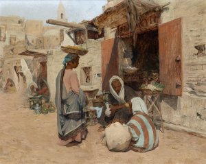 Orientalische Strasenszene by Alphons Leopold Mielich Oil Painting