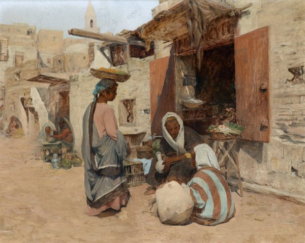 Main Product Photo of Orientalische Strasenszene Painting by Alphons Leopold Mielich
