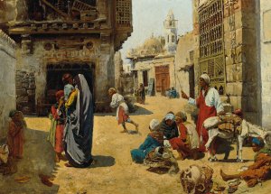 Strasenbild in Kairo by Alphons Leopold Mielich Oil Painting