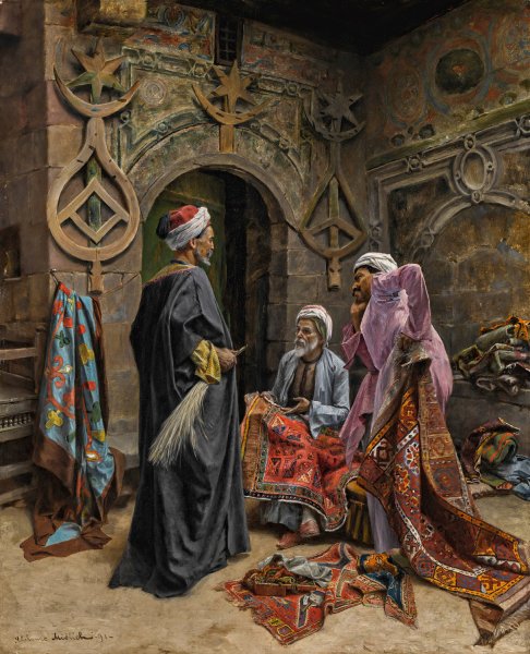 Main Product Photo of The Carpet Seller  Painting by Alphons Leopold Mielich