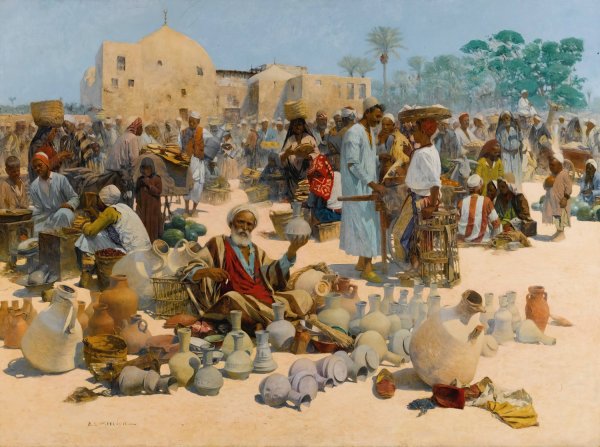Main Product Photo of The Pottery Seller Painting by Alphons Leopold Mielich