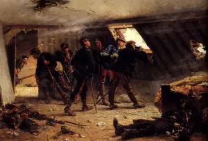 Episode From The Franco-Prussian War by Alphonse De Neuville Oil Painting