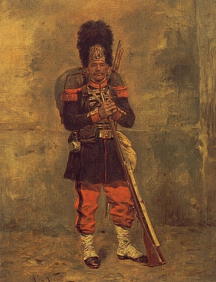 French Grenadier by Alphonse De Neuville - Hand-Painted Oil Painting Reproduction
