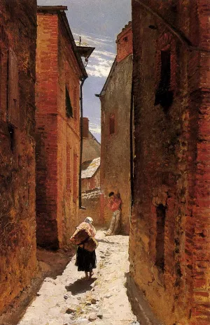 Street In The Old Town by Alphonse De Neuville - Oil Painting Reproduction