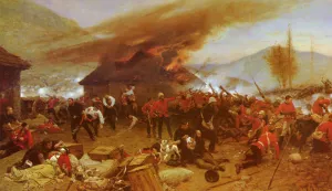 The Defence Of Rorke's Drift by Alphonse De Neuville Oil Painting
