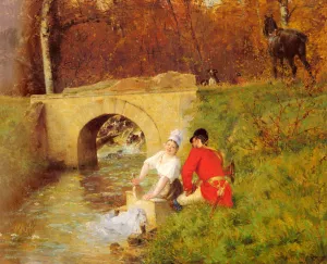 A Moment Aside by Alphonse Gaudefroy - Oil Painting Reproduction