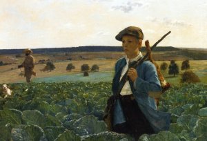 The Return from the Hunt by Alphonse Gaudefroy Oil Painting