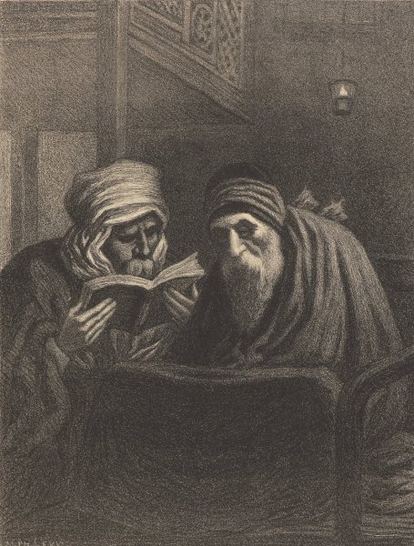 Rabbi Elischa L'Aveugle  by Alphonse-Jacques Levy - Hand-Painted Oil Painting Reproduction