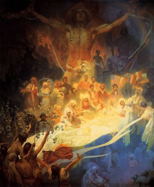 Apotheosis of the Slavs 1926 by Alphonse Maria Mucha Oil Painting