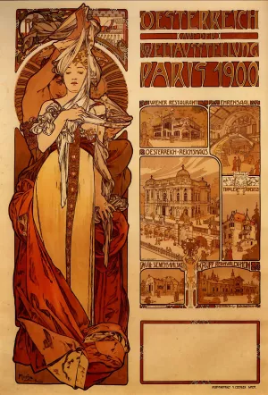 Austria by Alphonse Maria Mucha - Oil Painting Reproduction