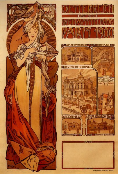 Main Product Photo of Austria Painting by Alphonse Maria Mucha