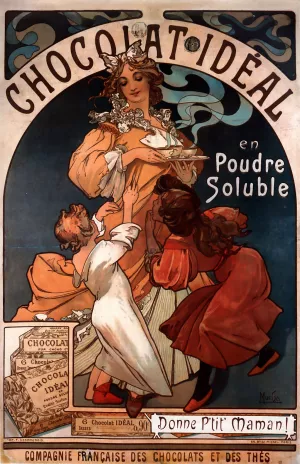 Chocolat Ideal by Alphonse Maria Mucha Oil Painting