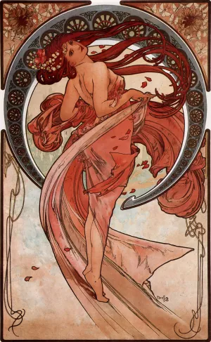 Dance Oil painting by Alphonse Maria Mucha