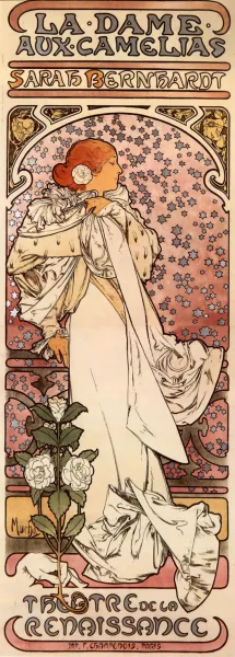La Dame aux Camelias painting by Alphonse Maria Mucha