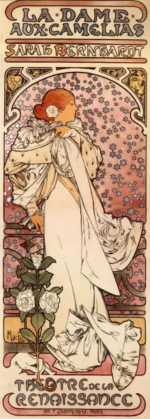 La Dame aux Camelias by Alphonse Maria Mucha Oil Painting