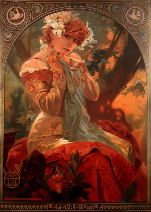 Lefevre-Utile Oil painting by Alphonse Maria Mucha