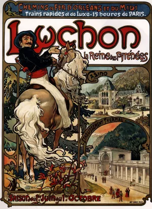 Luchon Oil painting by Alphonse Maria Mucha