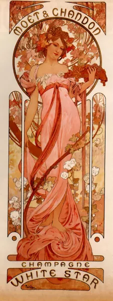 Moet & Chandon White Star painting by Alphonse Maria Mucha