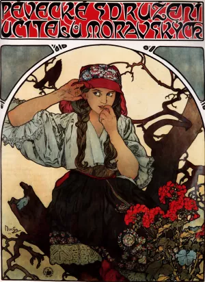 Moravian Teachers' Choir painting by Alphonse Maria Mucha