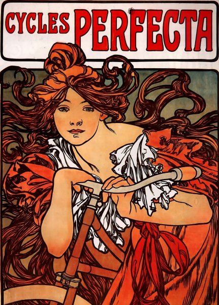 Perfecta Cycles by Alphonse Maria Mucha - Hand-Painted Oil Painting Reproduction