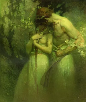 Spring Night Oil painting by Alphonse Maria Mucha