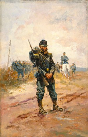 A Soldier by Alphonse Marie De Neuville Oil Painting