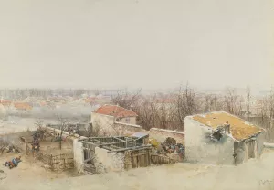 Champigny; A Study For The Panorama Of The Battle Of Champigny by Alphonse Marie De Neuville Oil Painting
