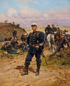 Sergent major de chasseur a pied by Alphonse Marie De Neuville Oil Painting