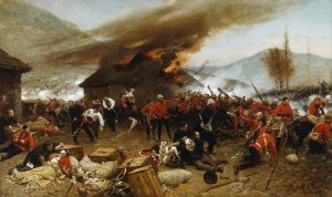 The Defence of Rorke's Drift 1879 by Alphonse Marie De Neuville Oil Painting