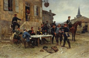 The Dispatch-Bearer by Alphonse Marie De Neuville Oil Painting
