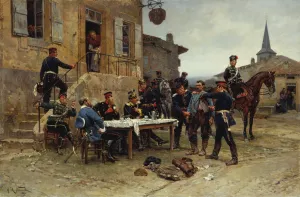 The Dispatch-Bearer by Alphonse Marie De Neuville Oil Painting