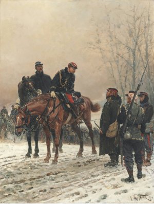 The Salute by Alphonse Marie De Neuville Oil Painting