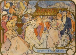 Amants by Alphonse Mucha Oil Painting