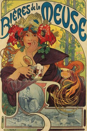 Bieres De La Meuse by Alphonse Mucha Oil Painting