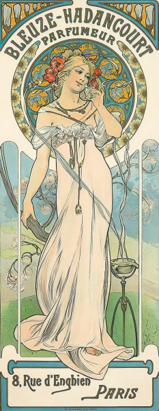 Bleuze-Hadancourt Parfumeur by Alphonse Mucha Oil Painting