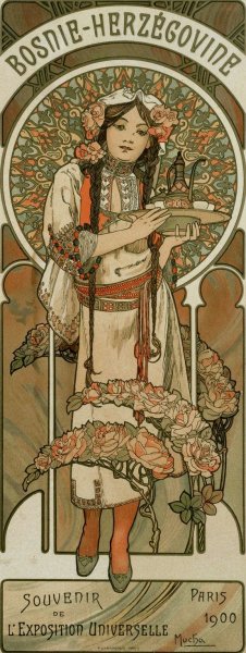 Bosnie-Herzegovine; L'exposition Universelle, Paris by Alphonse Mucha Oil Painting